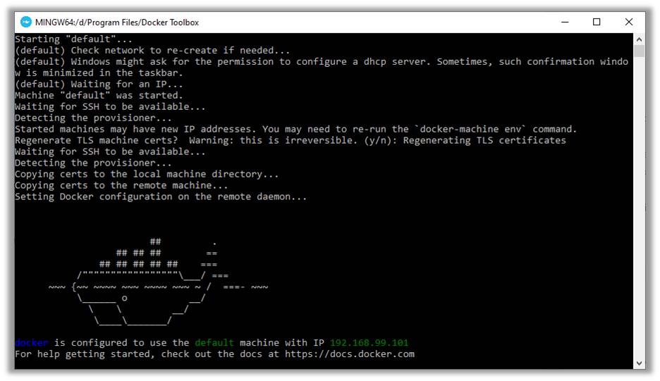 Docker Toolbox QuickStart Terminal