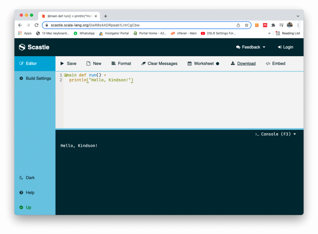 Scastie Web IDE for Scala