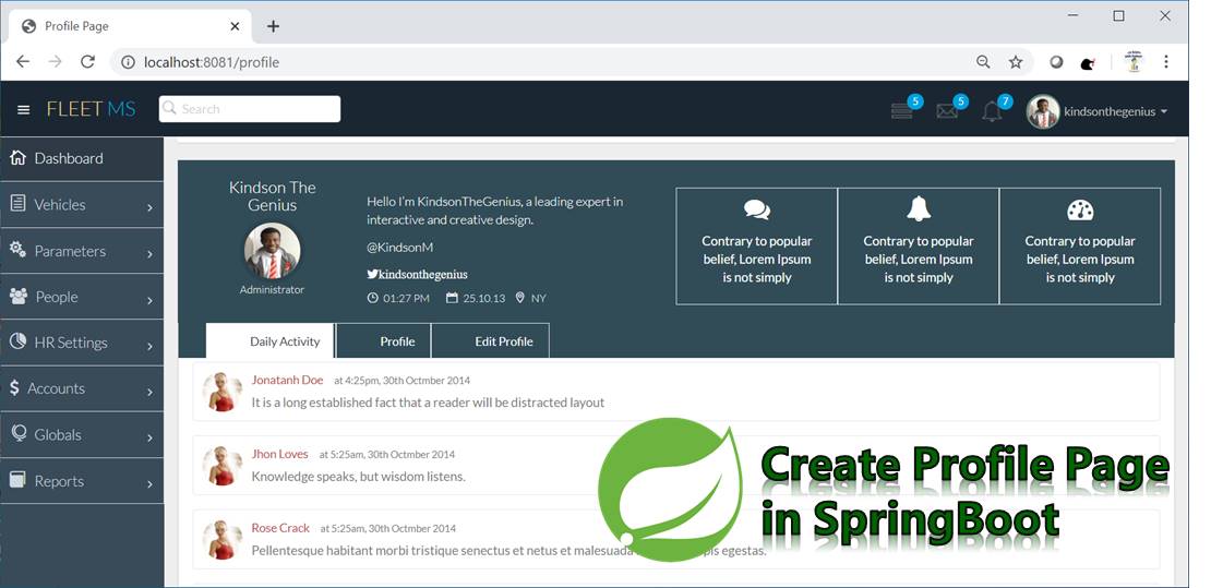 Create the User Profile Page