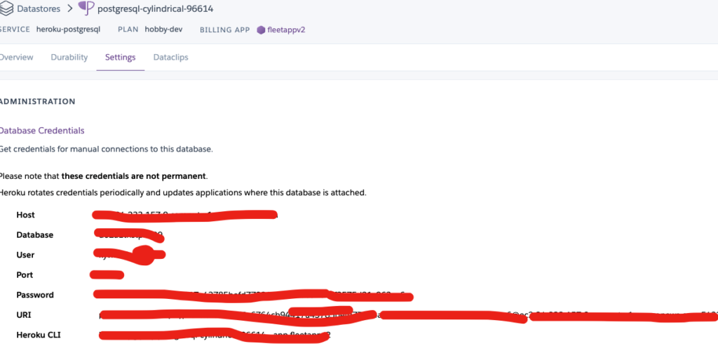 PostgreSQL Credentials