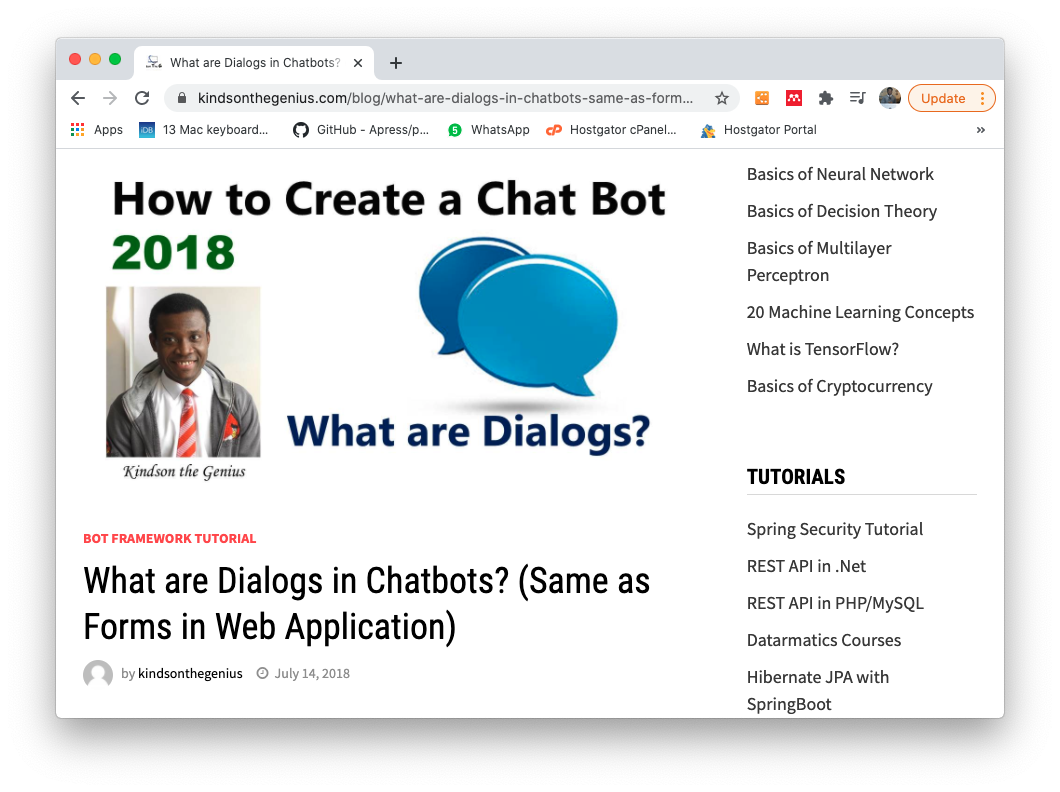 Building a chatbot using Microsoft Bot Framework